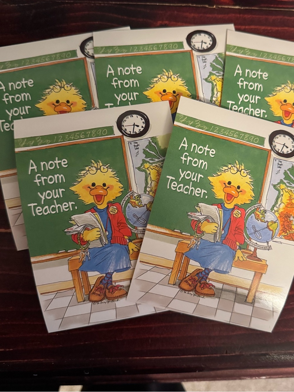 A Note From Your Teacher post cards - Cute Duck Teacher Design